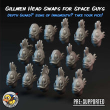 Load image into Gallery viewer, "Gillmen Head Swaps" - Make your Marines ... Marine-ier? by Epic Duck Studios