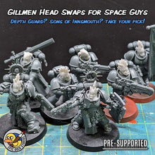 Load image into Gallery viewer, "Gillmen Head Swaps" - Make your Marines ... Marine-ier? by Epic Duck Studios