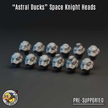 Load image into Gallery viewer, "Astral Duck Marine Heads" - Space Knight Head Swap Bits by Epic Duck Studios