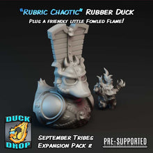 Load image into Gallery viewer, "Rubric Chaotic" Rubber Duck AND Fowled Flame by Epic Duck Studios