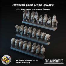 Load image into Gallery viewer, "Deepkin Fish Head Swaps" - Make your Aquatic Elves ... Fishier? by Epic Duck Studios