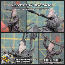 Load image into Gallery viewer, "Deepkin Fish Head Swaps" - Make your Aquatic Elves ... Fishier? by Epic Duck Studios