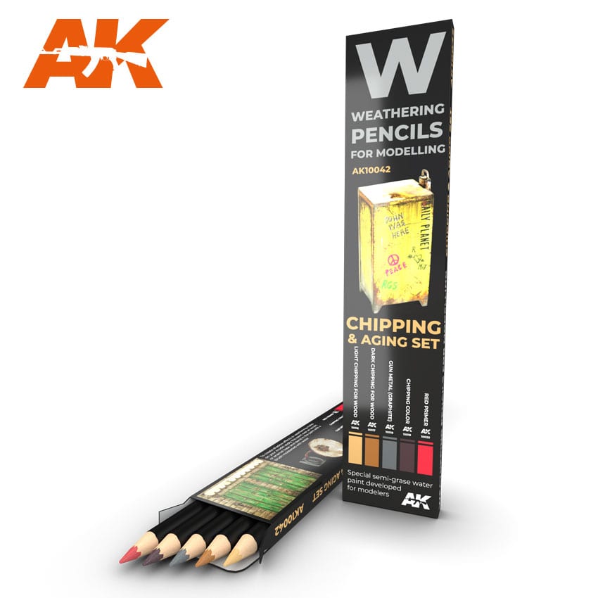 AK-10042 AK Interactive Weathering Pencil Set - Chipping & Aging