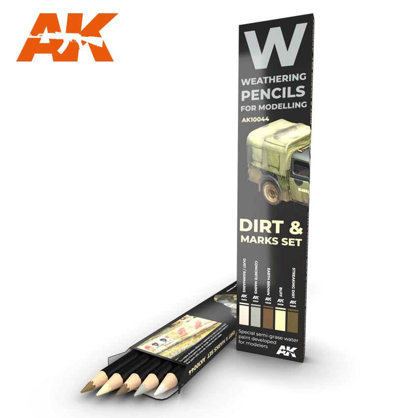 AK-10044 AK Interactive Weathering Pencil Set - Dirt & Marks