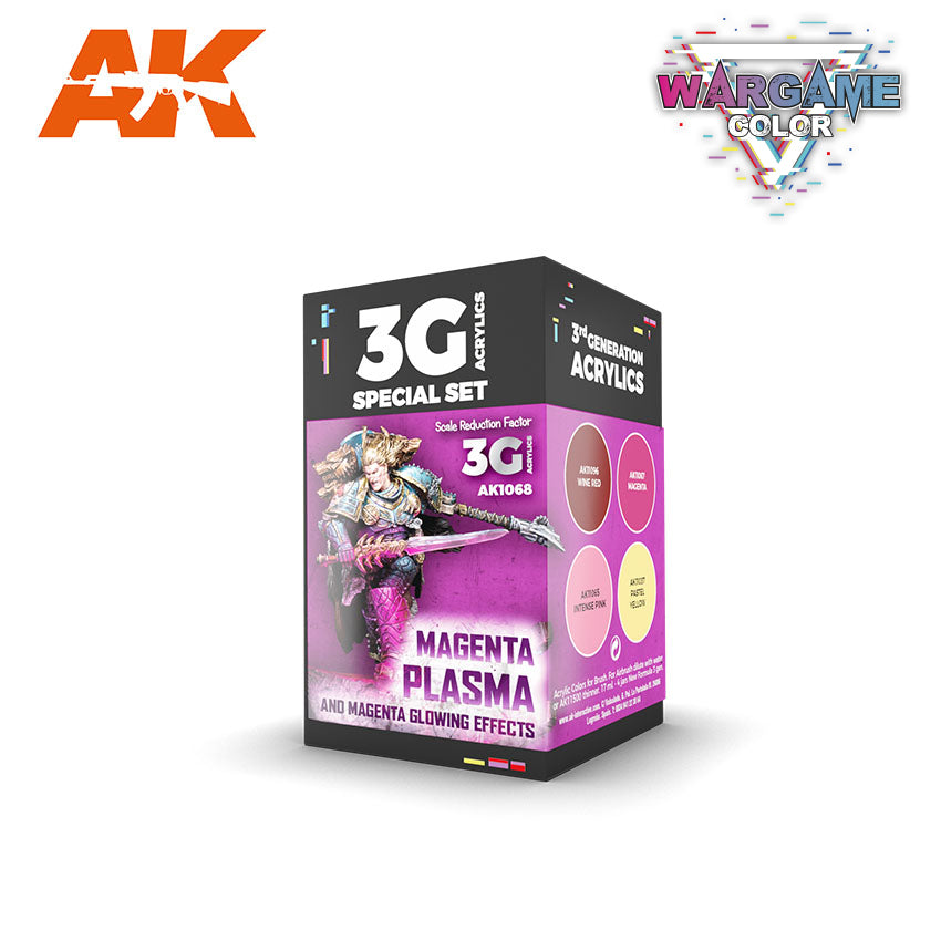 AK-1068 AK Interactive 3G Wargame Color Set - Magenta Plasma And Glowing Effect