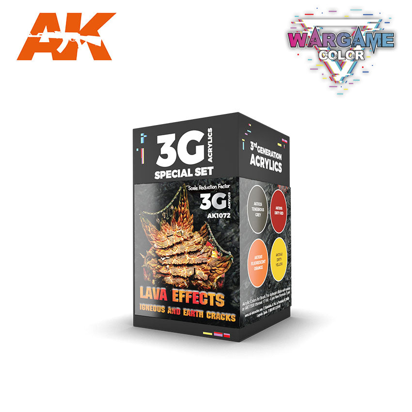 AK-1072 AK Interactive 3G Wargame Color Set - Lava Effect
