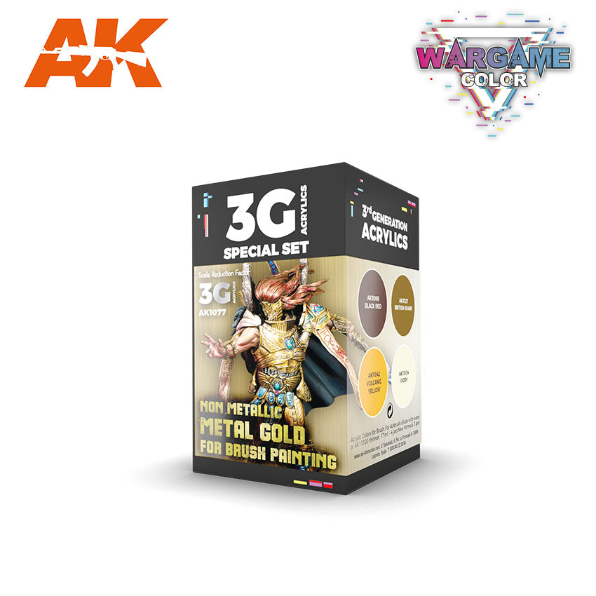 AK-1077 AK Interactive 3G Wargame Color Set - Non Metallic Metal Gold (W.B)