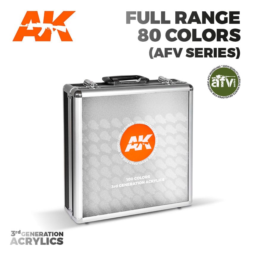 AK-11703 AK Interactive 3G Acrylics Briefcase - 80 Colors Full AFV Range