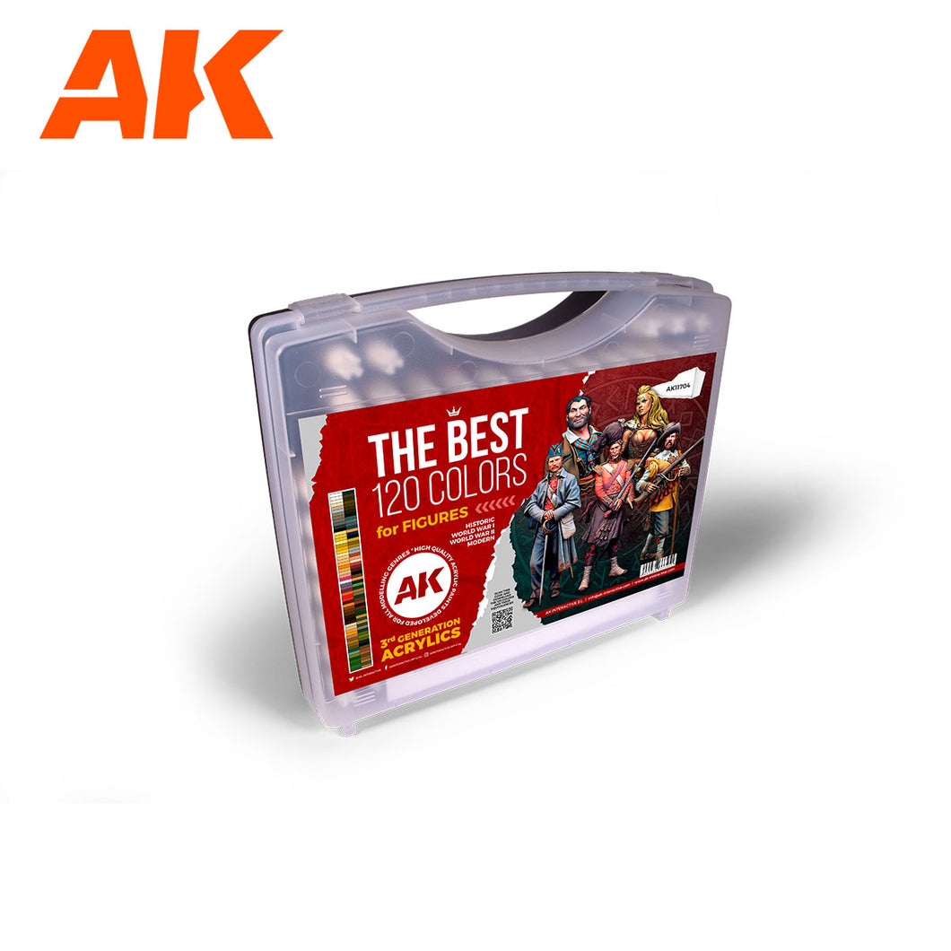 AK-11704 AK Interactive 3G Acrylics Briefcase - THE BEST 120 COLORS FOR FIGURES