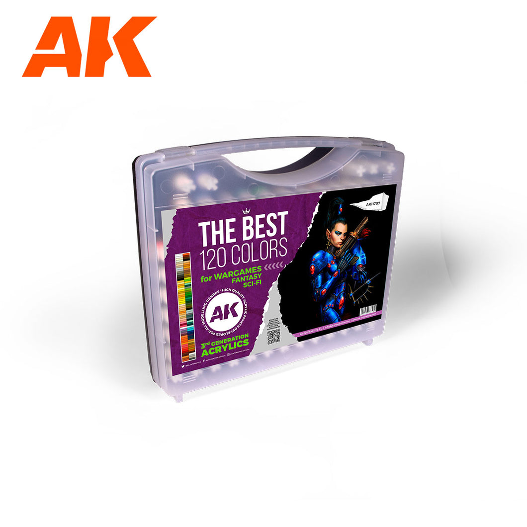 AK-11707 AK Interactive 3G Acrylics Briefcase - THE BEST 120 COLORS FOR WARGAMES, FANTASY & SCI-FI