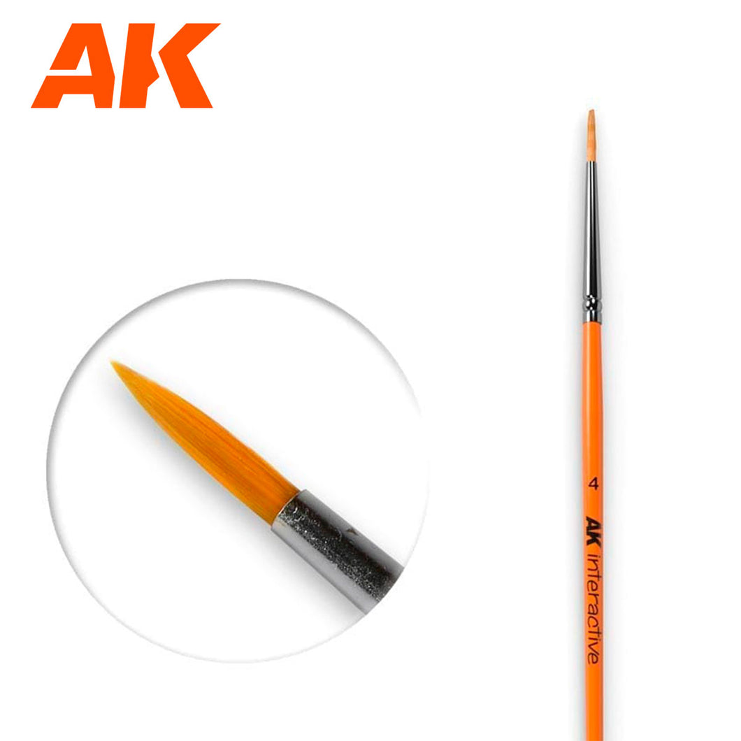AK-605 AK Interactive #4 Round Brush Synthetic