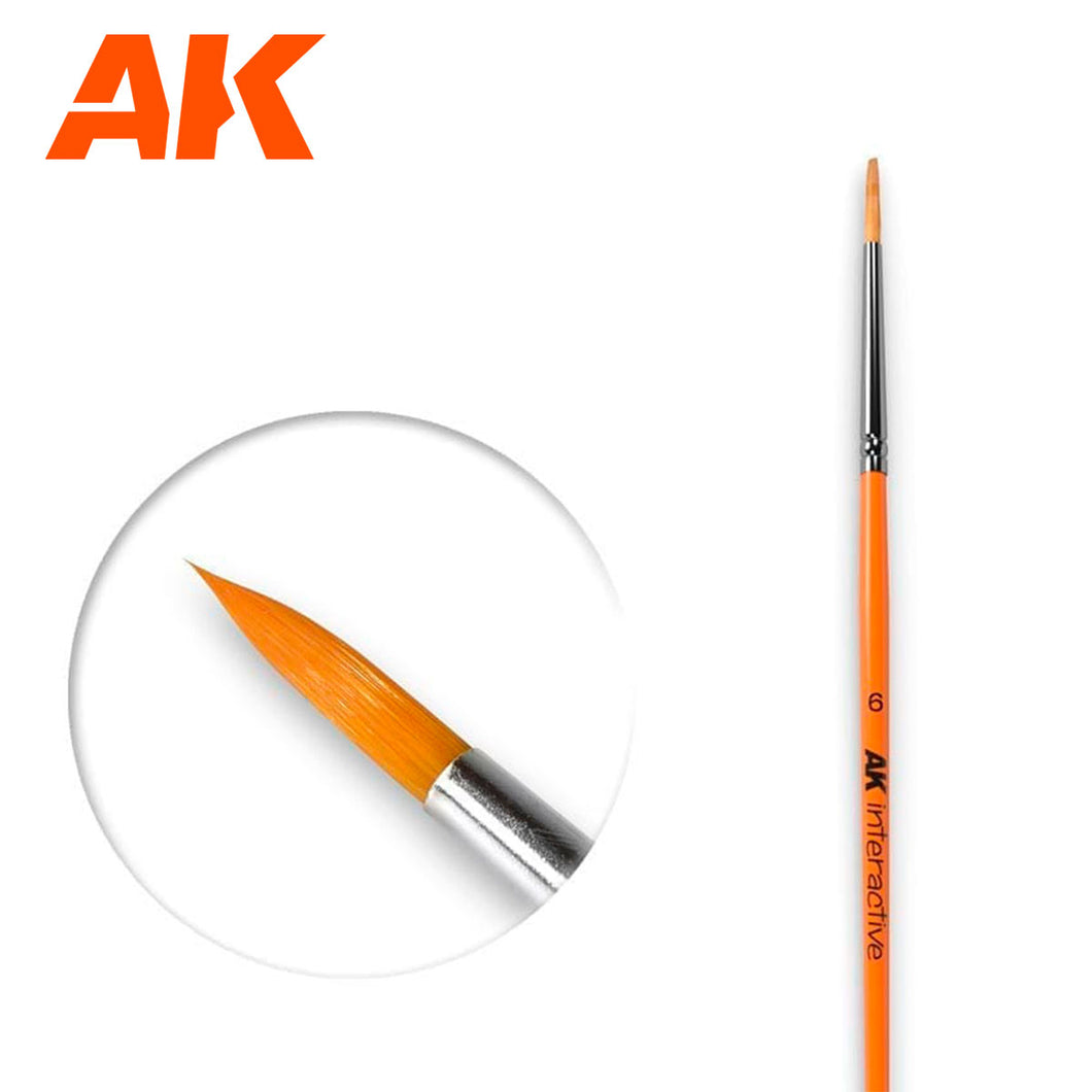 AK-606 AK Interactive #6 Round Brush Synthetic
